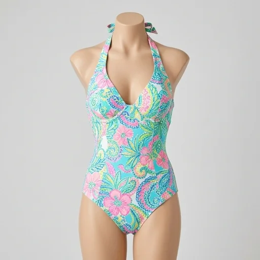 Lilly Pulitzer Halter Maillot Swimsuit