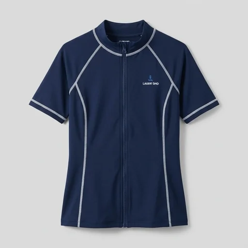 Lands' End Zip Front Rash Guard